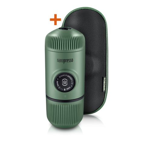 【已停產】Wacaco Nanopresso Elements Moss Green + Case 帶保護套的便攜式濃縮咖啡機
